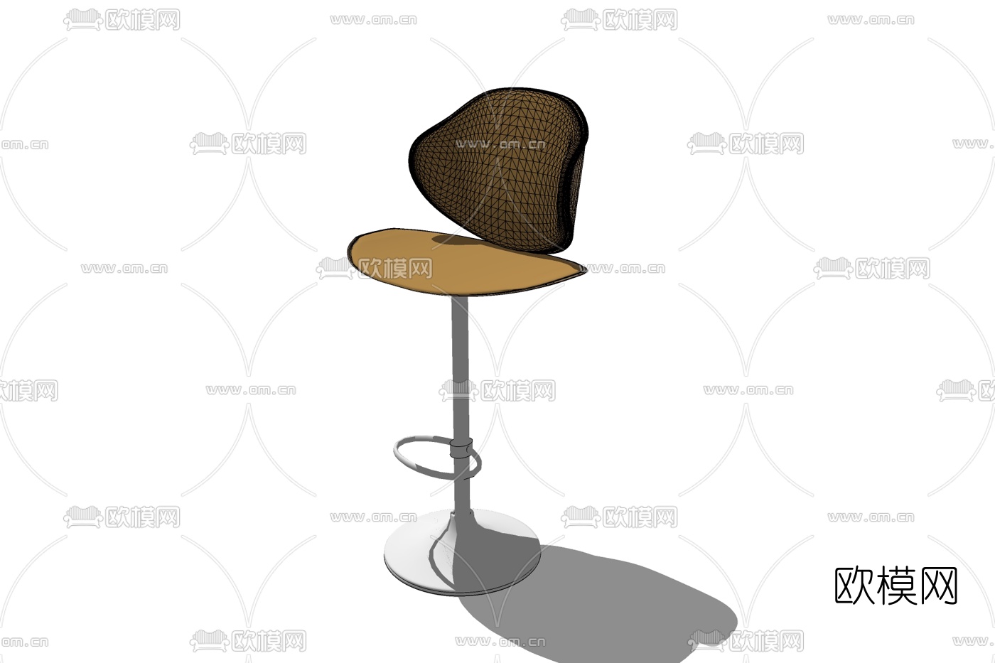 现代金属吧台椅免费su模型下载