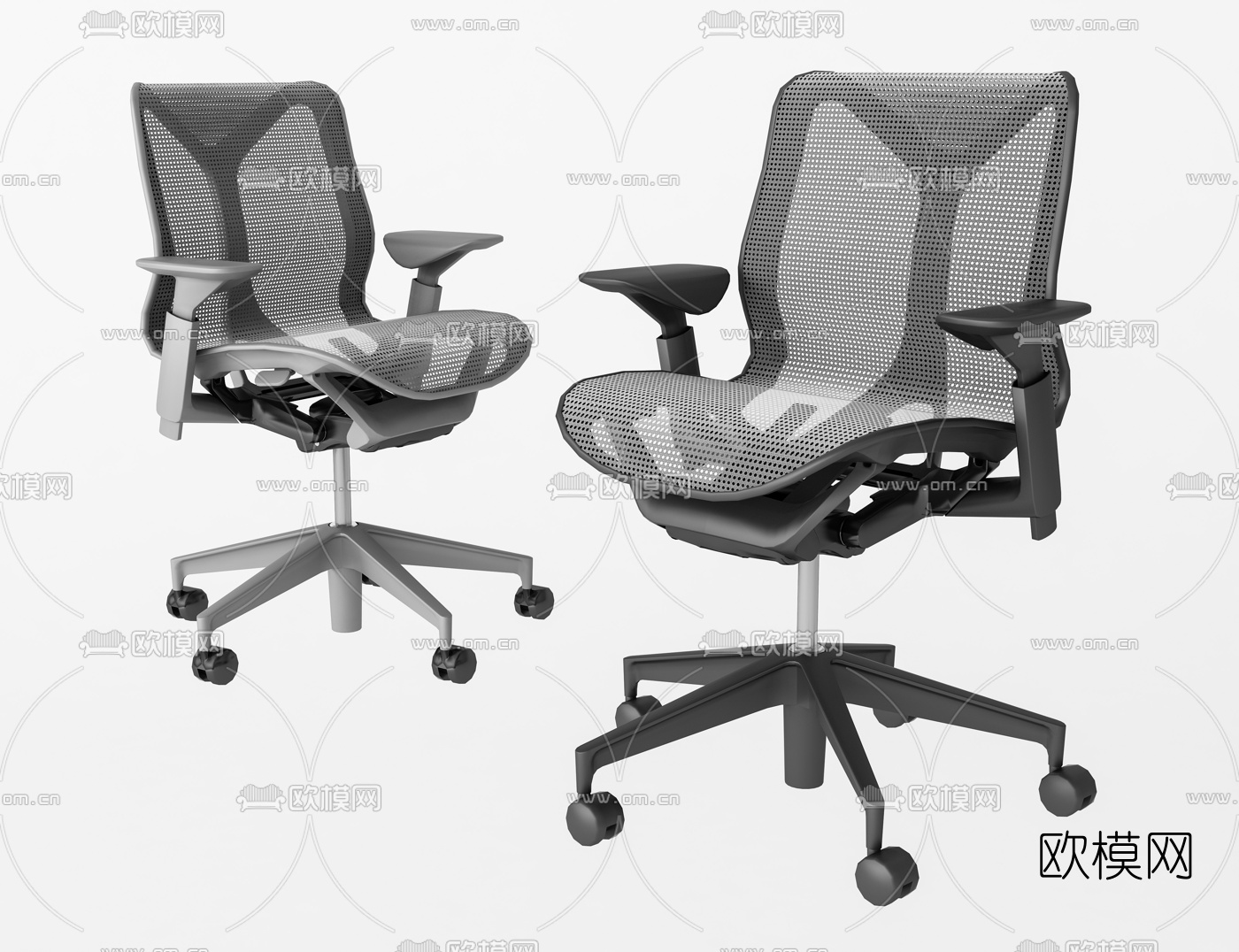 现代网布办公椅3d模型