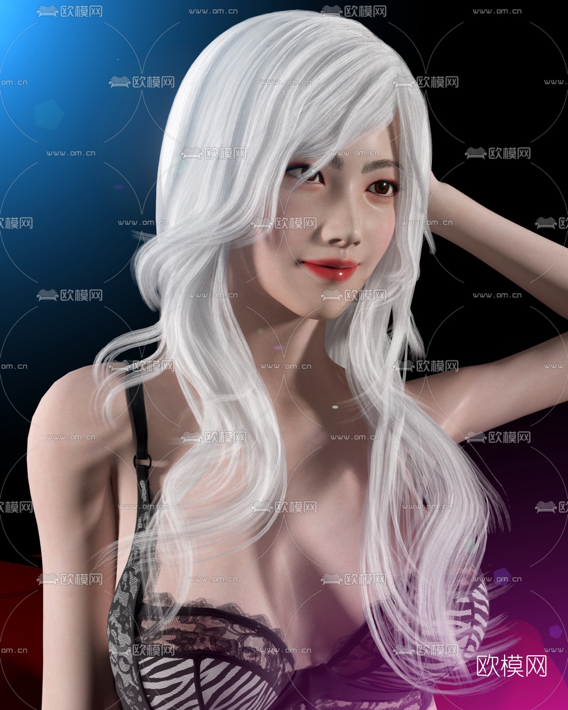 现代性感车模3d模型