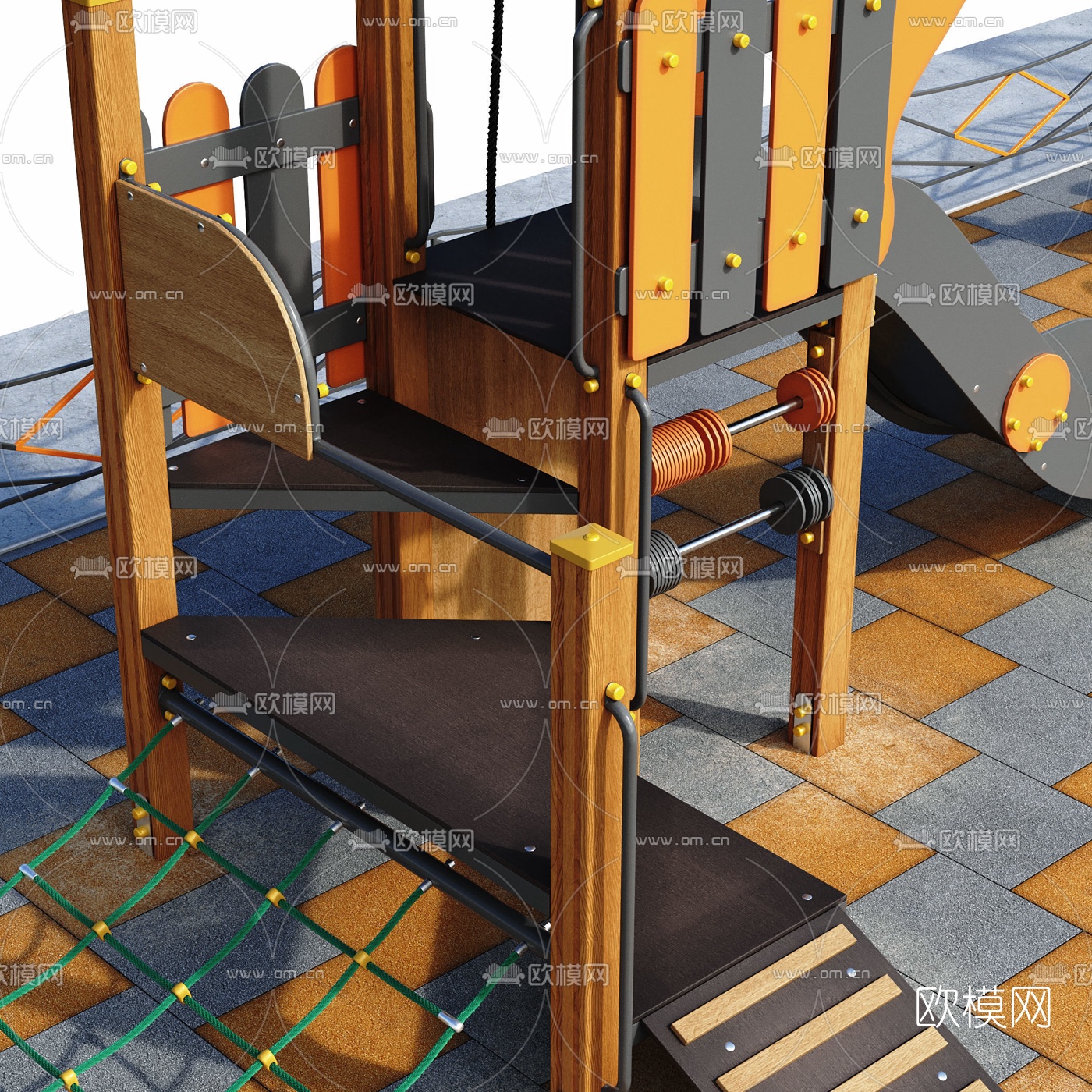 现代公园儿童游乐园3d模型下载（渲染图5）