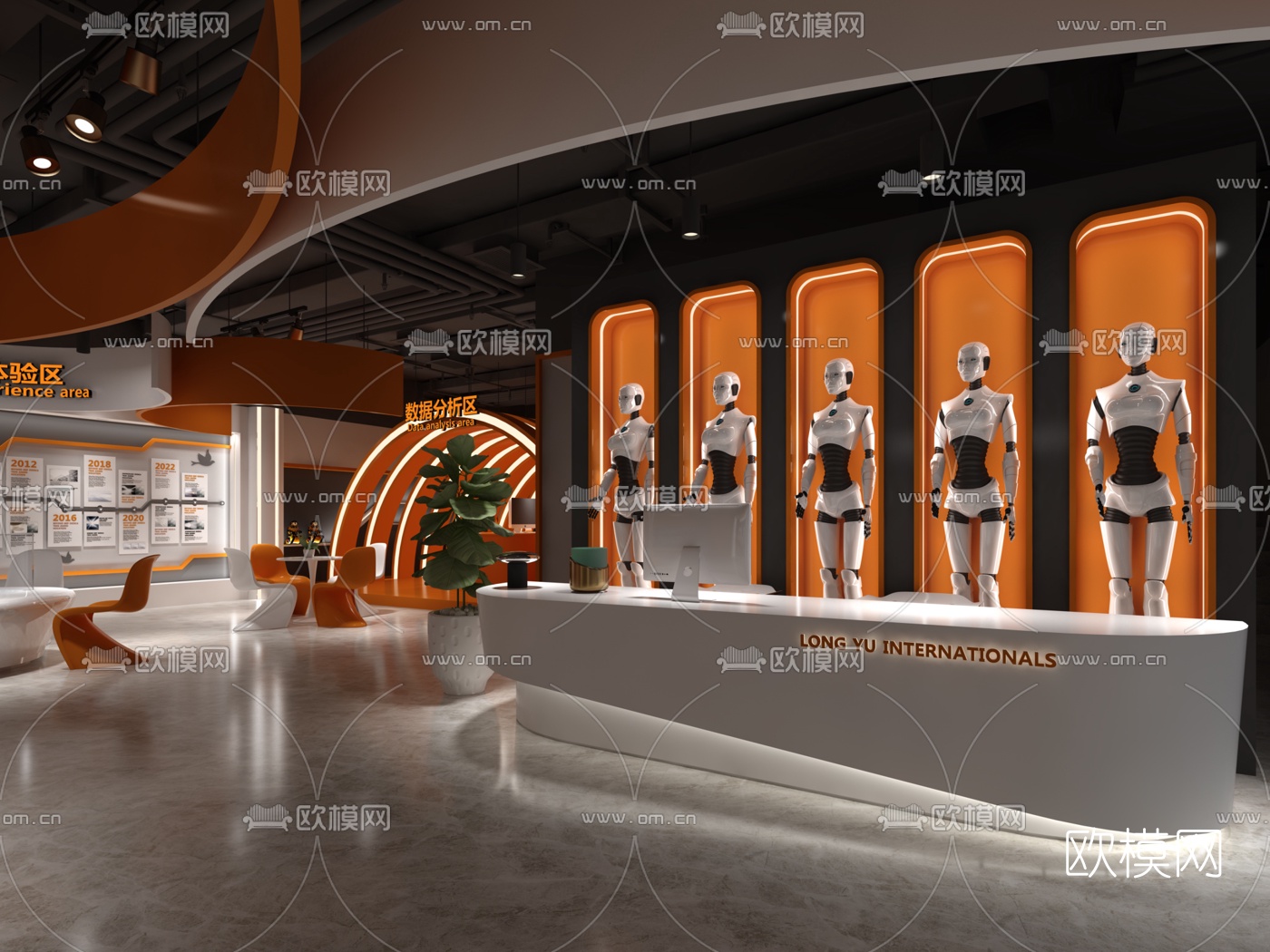 工业风机器人科技展厅3d模型