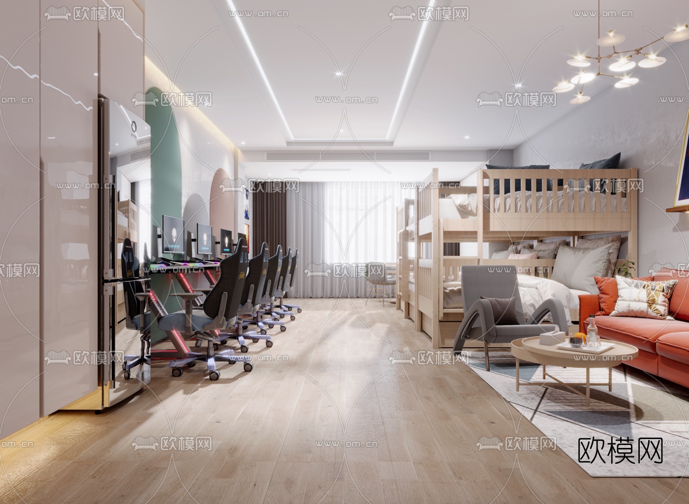 北欧电竞酒店客房3d模型