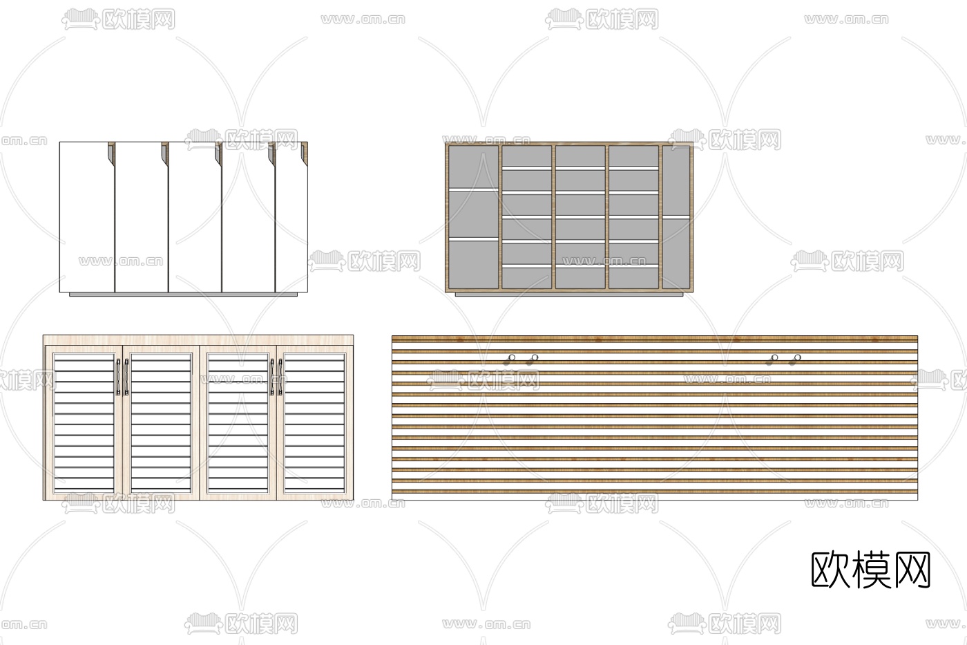 现代玄关鞋柜免费su模型下载