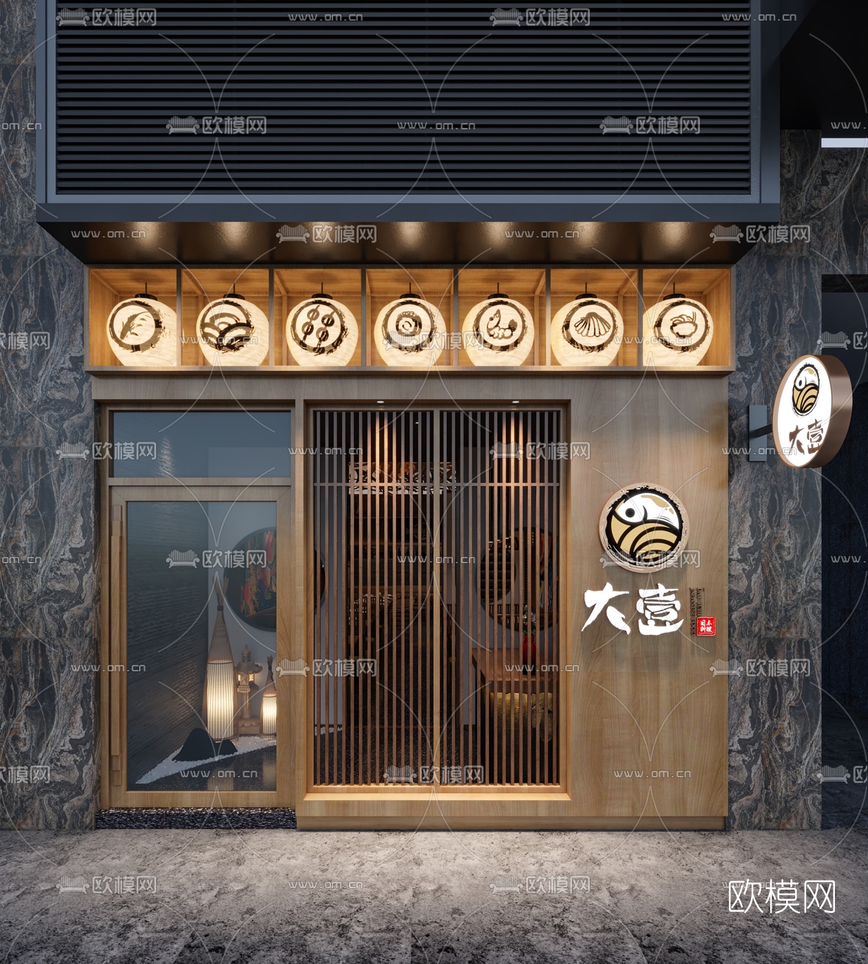 日式料理店3d模型
