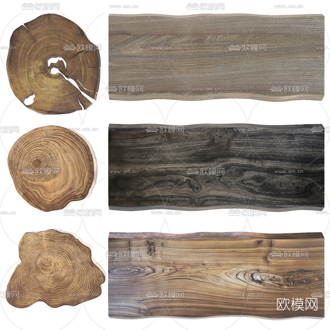 自然风原木茶几台面3d模型下载