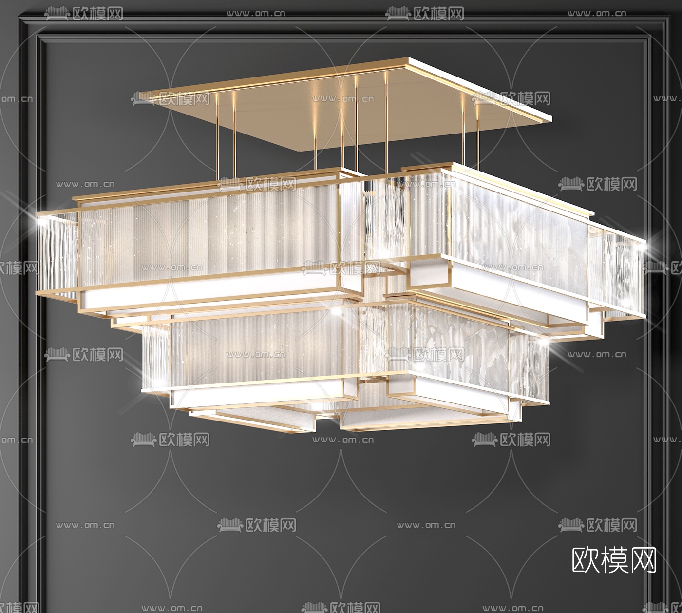 现代轻奢水晶吊灯3d模型