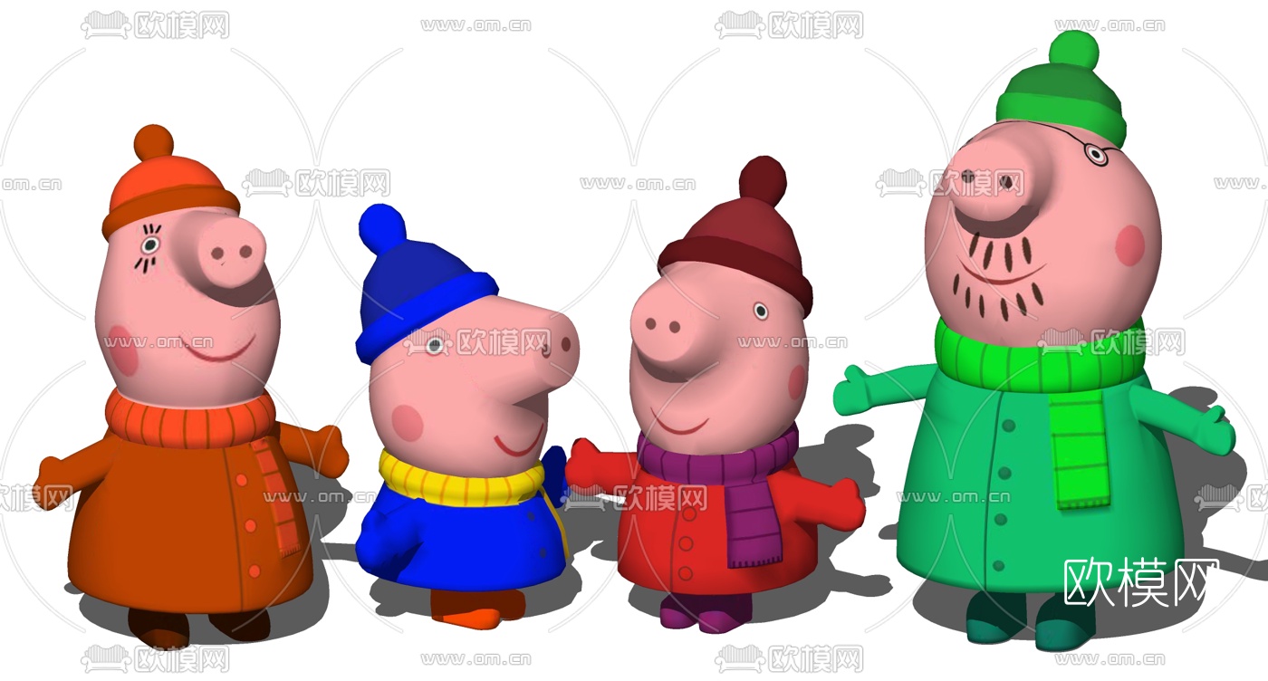 现代小猪佩奇儿童玩具su模型下载