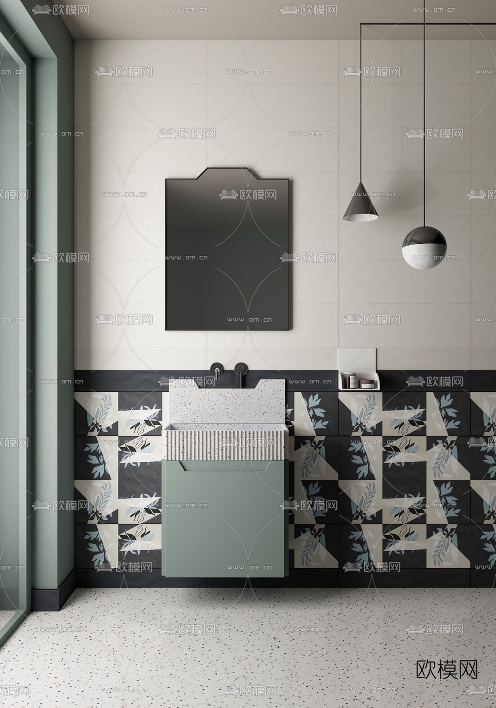 北欧洗手台台盆3d模型下载