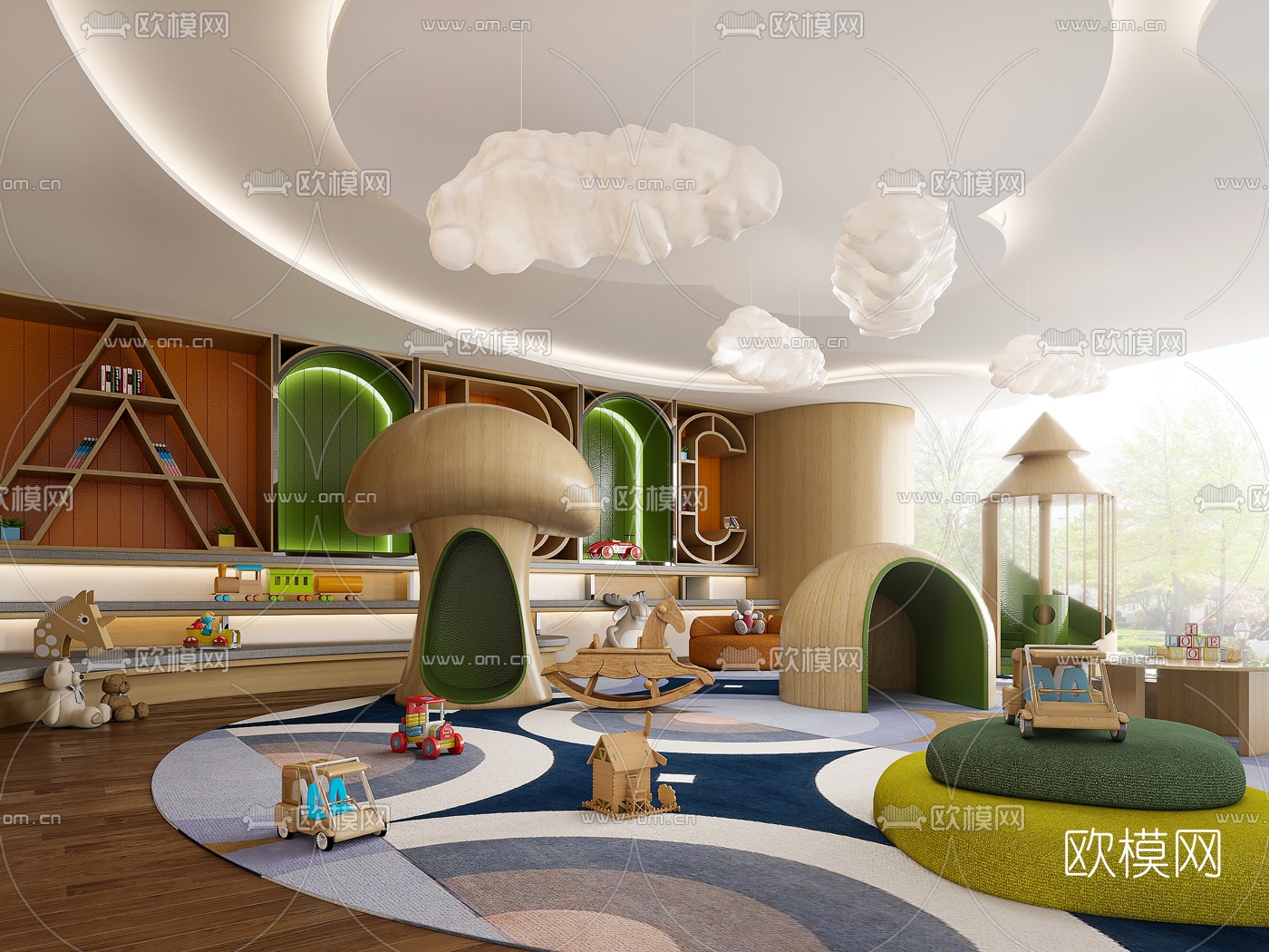 现代幼儿园娱乐区3d模型