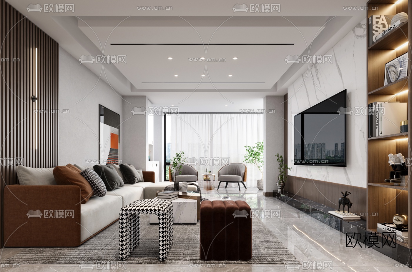现代客餐厅3d模型