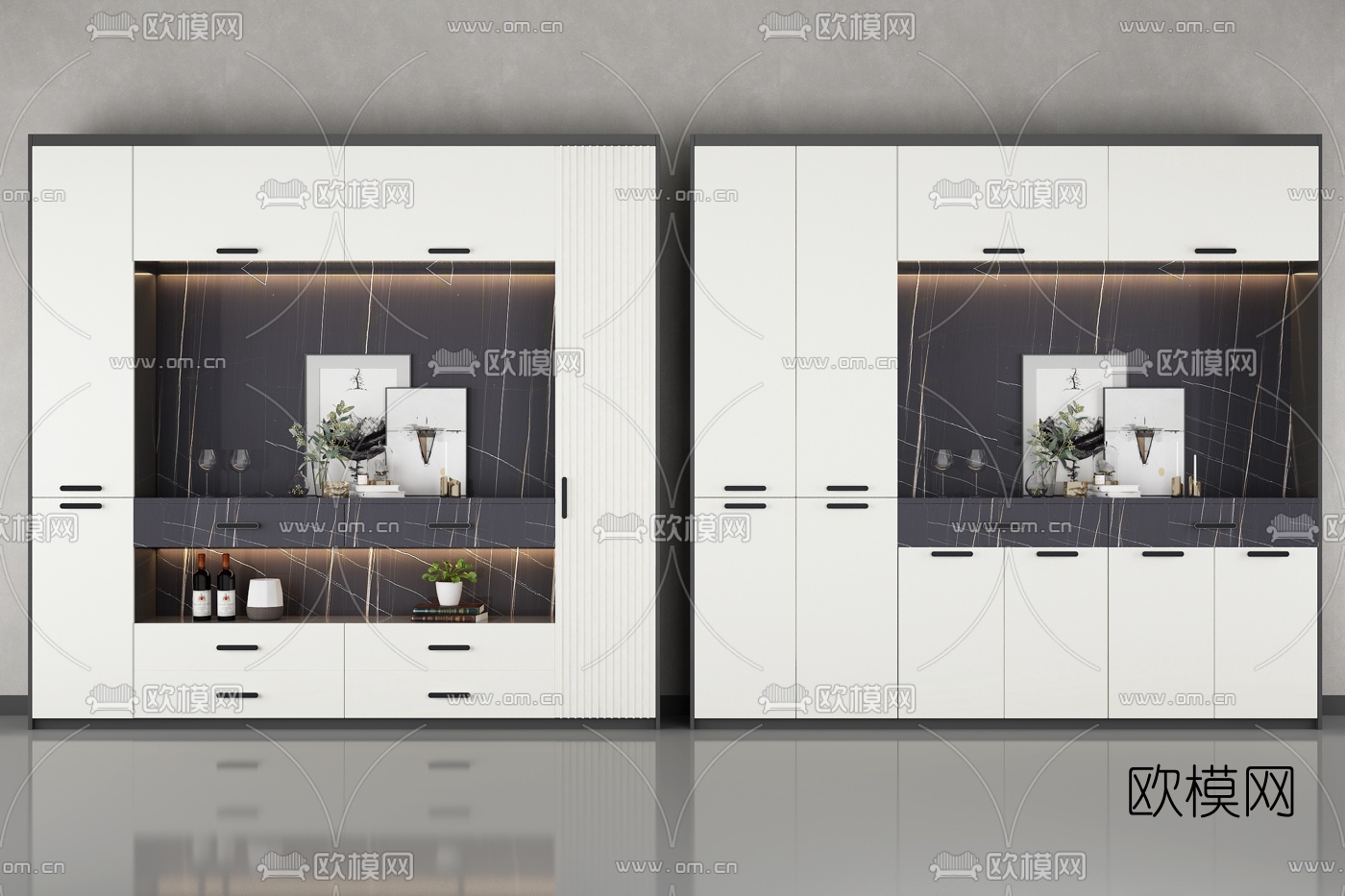 现代简约酒柜装饰柜3d模型