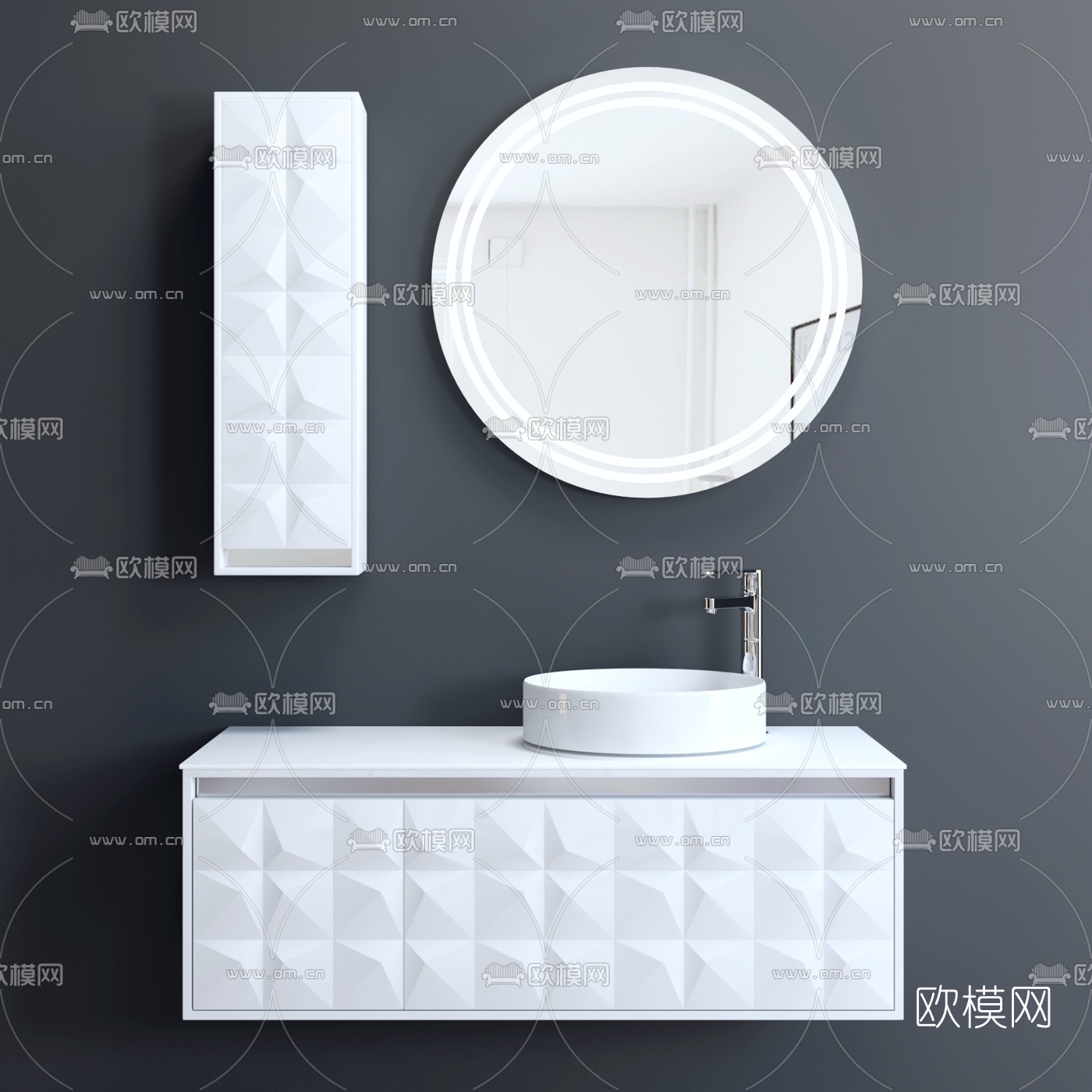 现代轻奢洗手台su模型