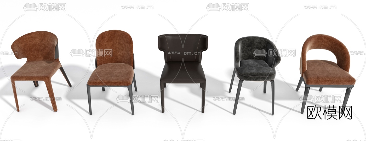 现代布艺休闲椅3d模型下载（渲染图2）