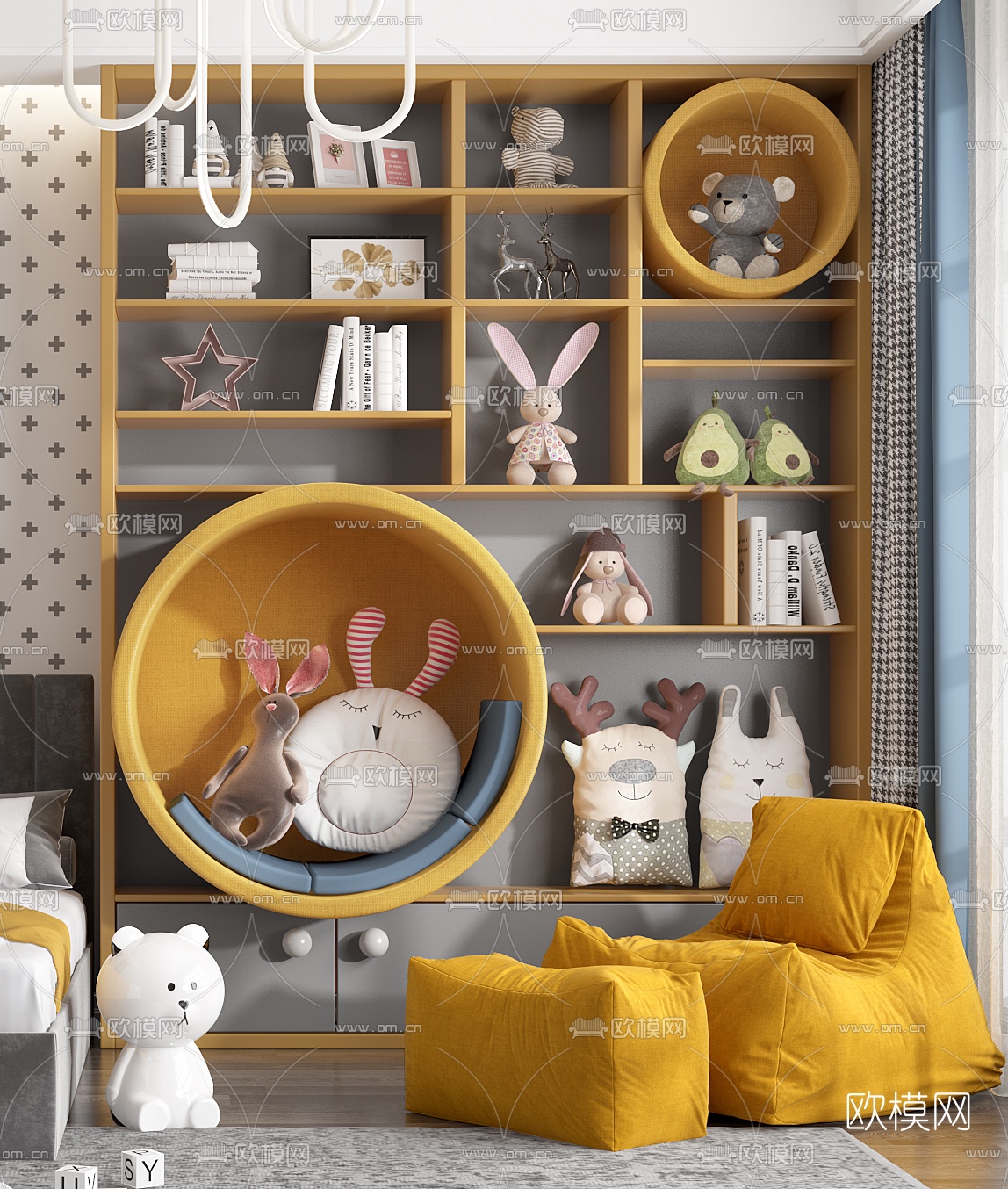 现代女孩房卧室3d模型