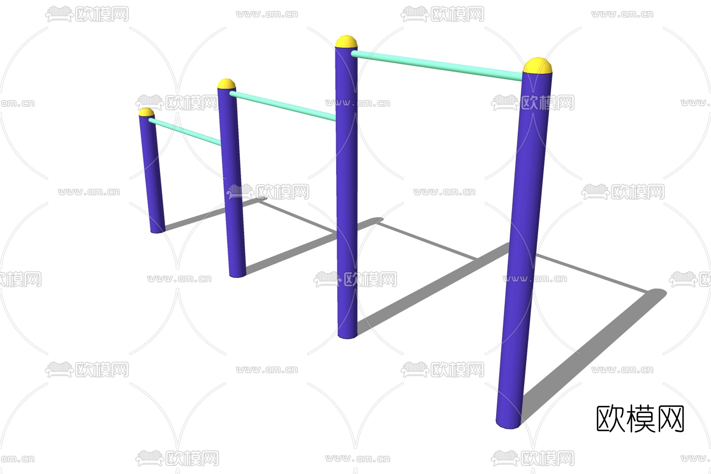 现代户外健身器材免费su模型下载