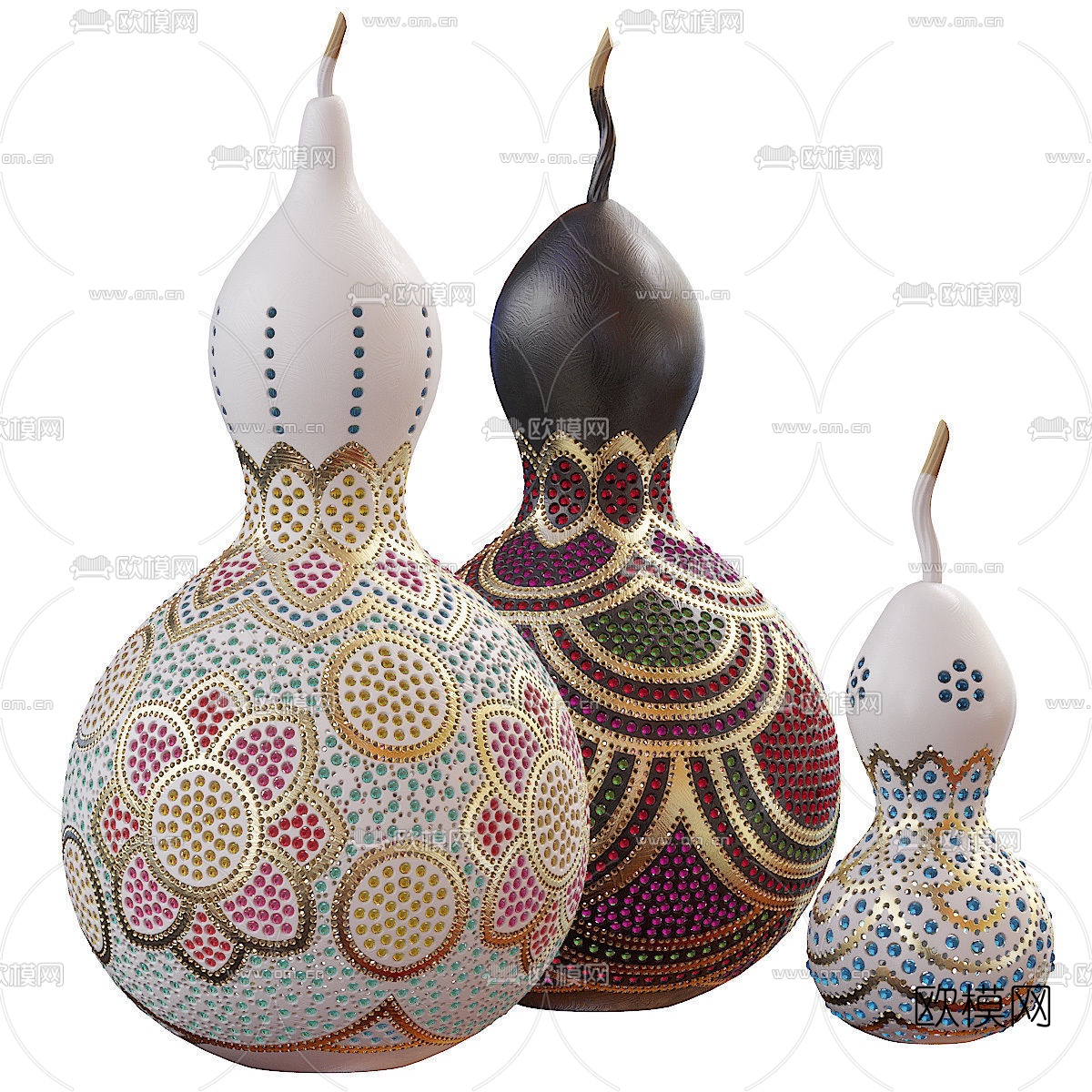 东南亚葫芦工艺品摆件3d模型下载