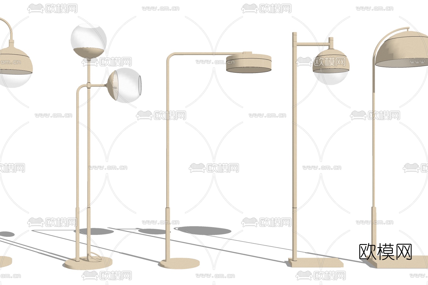 现代轻奢落地灯免费su模型下载