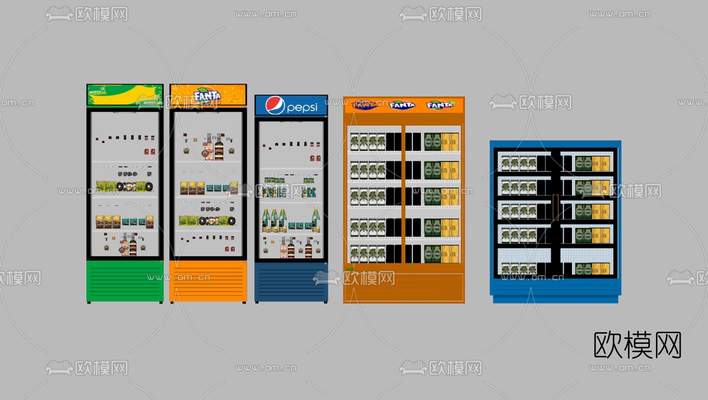现代冰箱冰柜su模型下载（渲染图2）