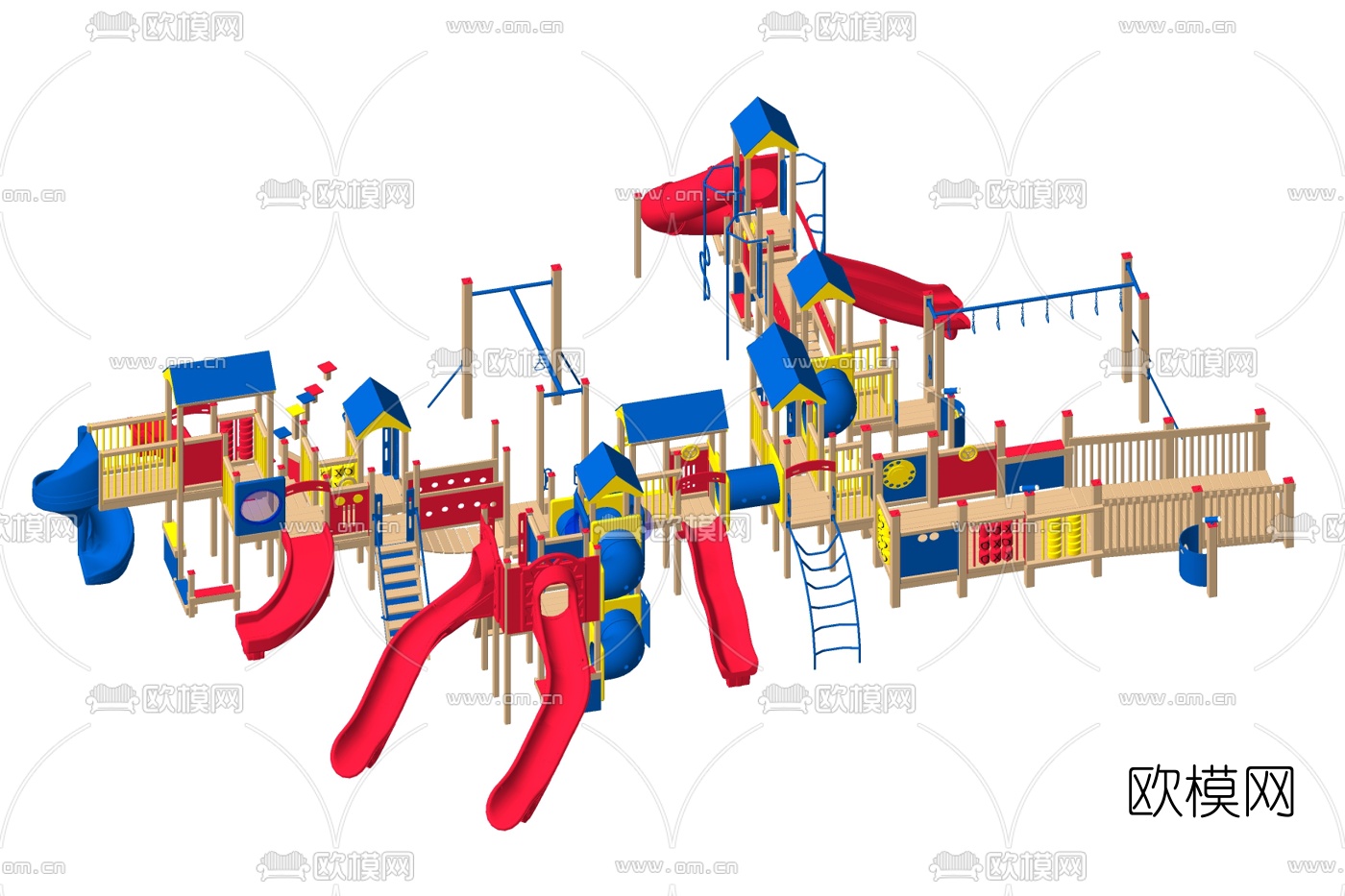 北欧儿童滑梯su模型下载
