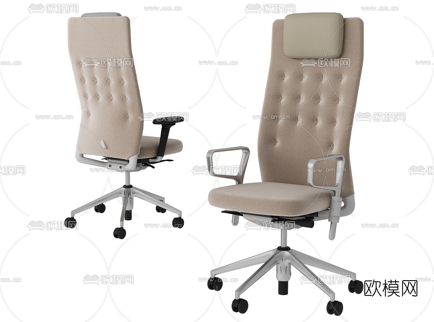 现代布艺办公椅3d模型下载