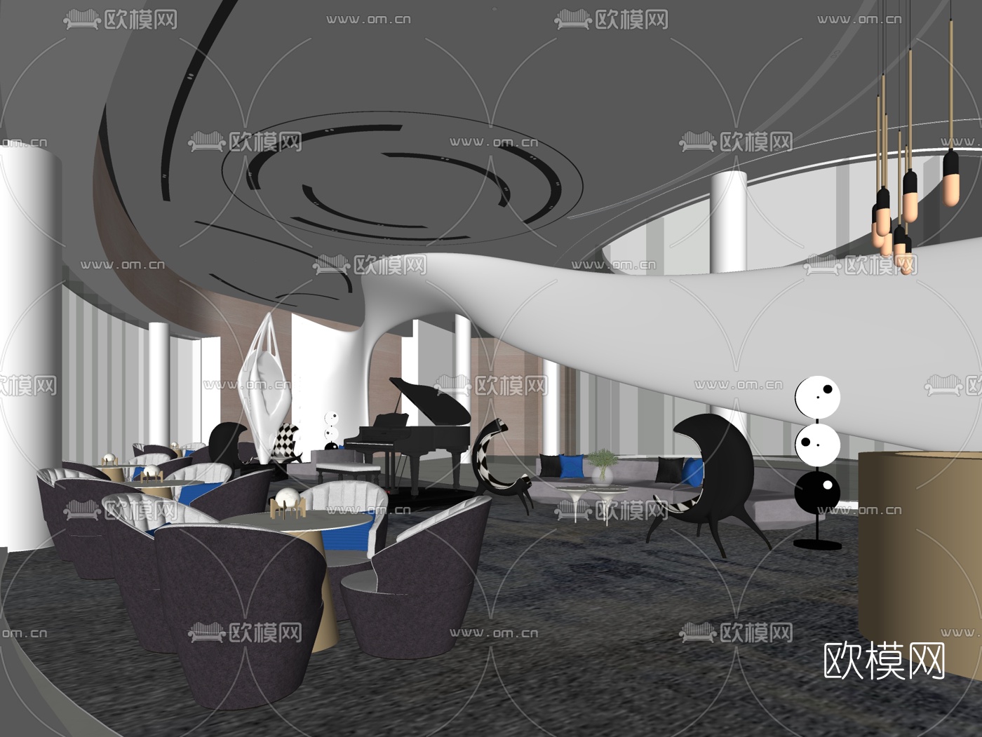 集艾设计 北仑海湾金茂悦时空展示中心su模型下载