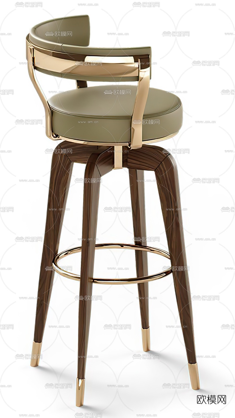 现代轻奢吧台椅3d模型下载（渲染图3）