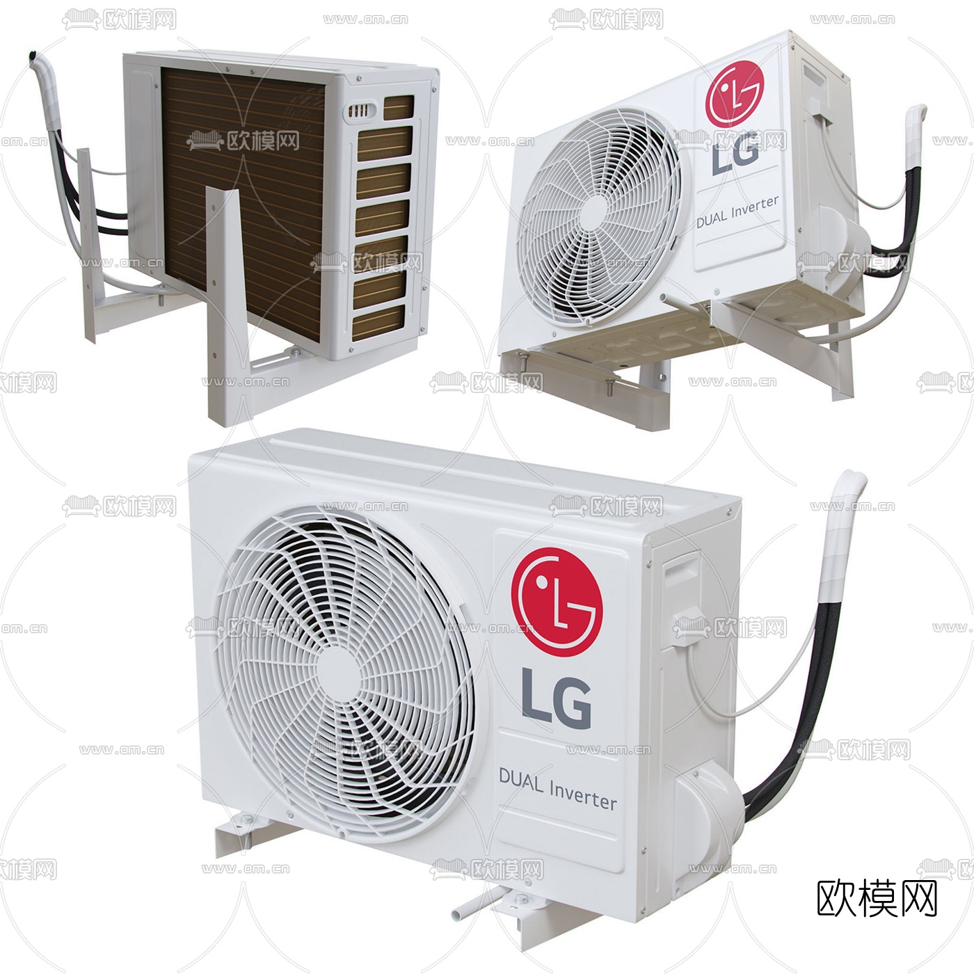 现代空调外挂机3d模型下载（渲染图2）