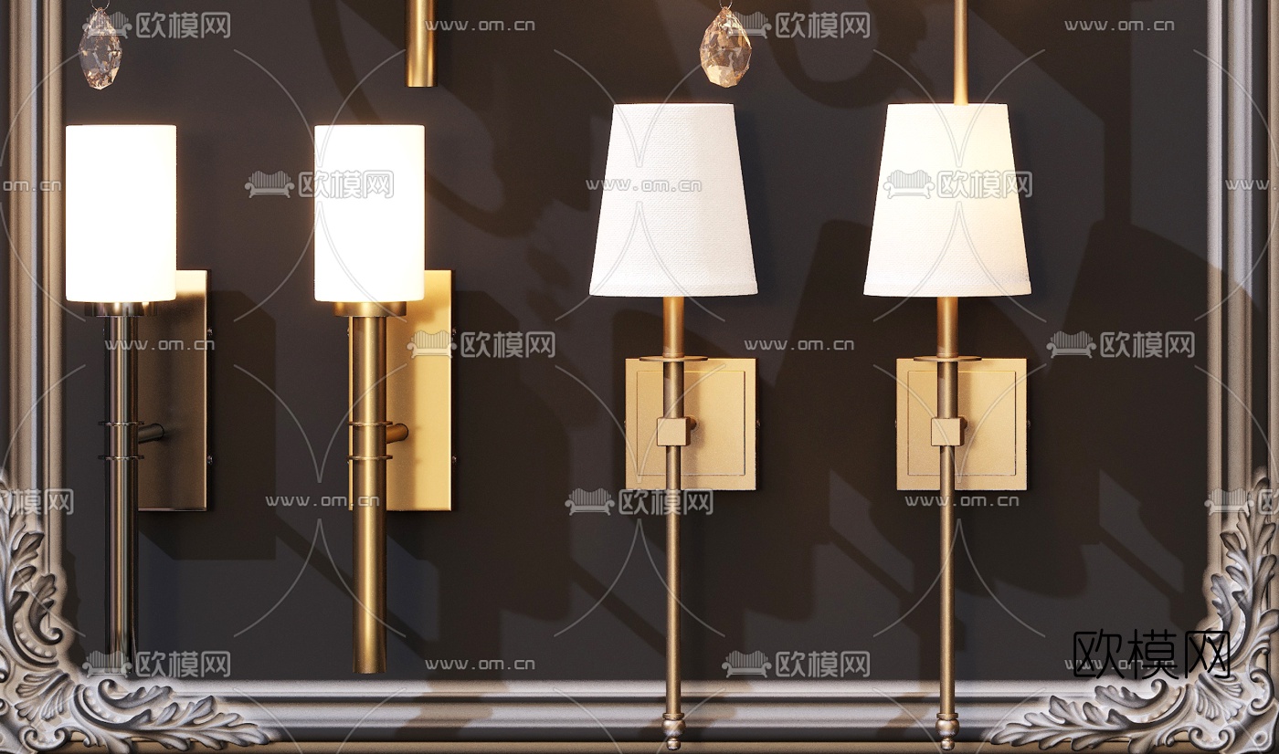 简欧金属壁灯3d模型