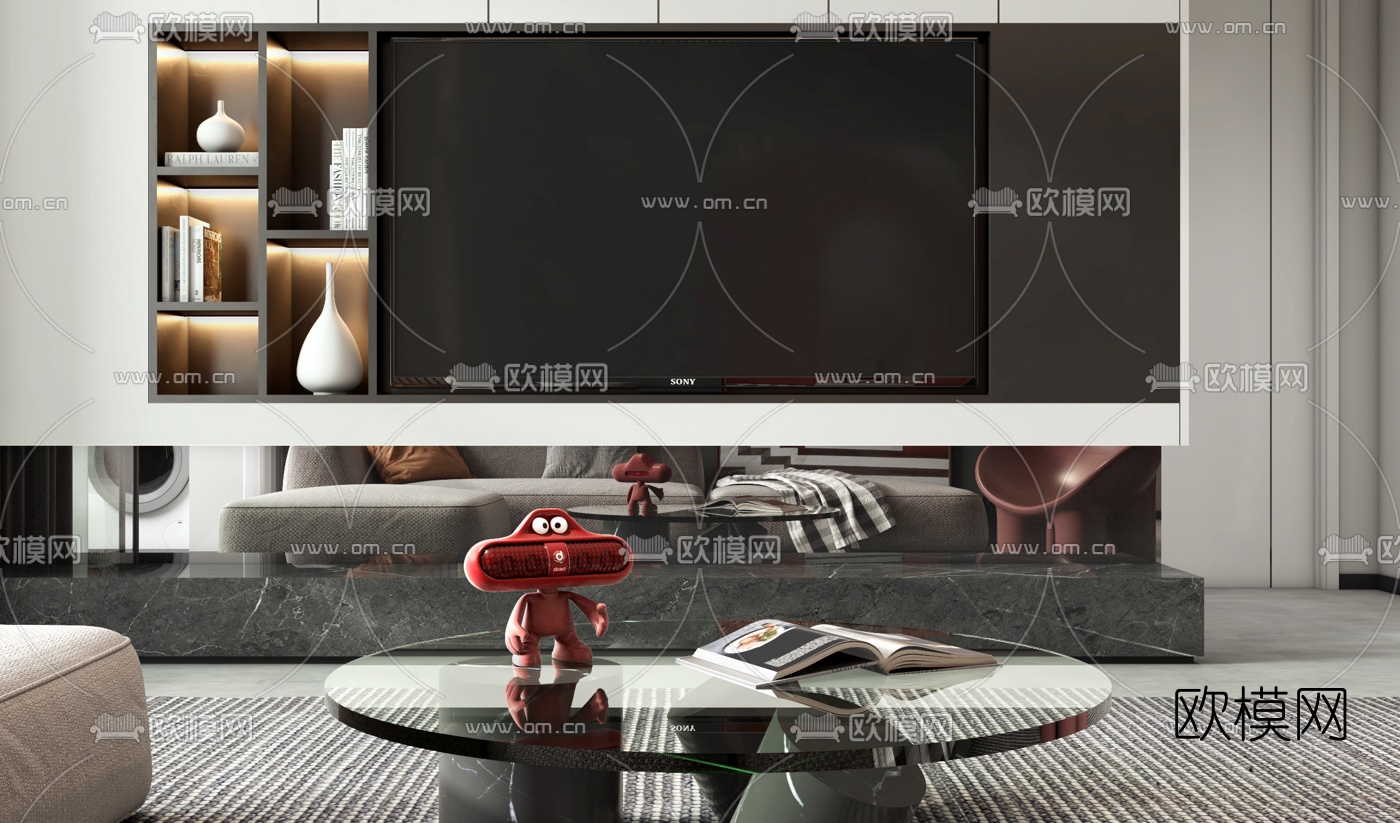 北欧简约客厅餐厅3d模型