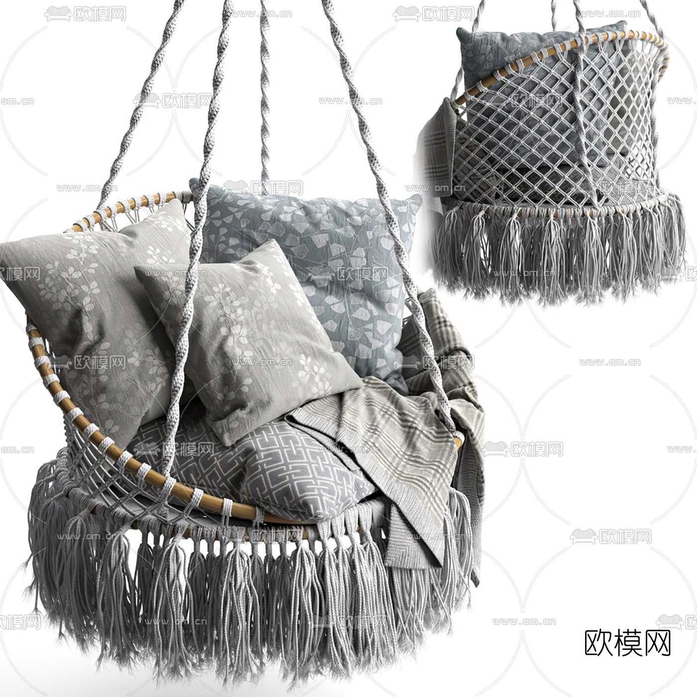 现代布艺吊椅3d模型