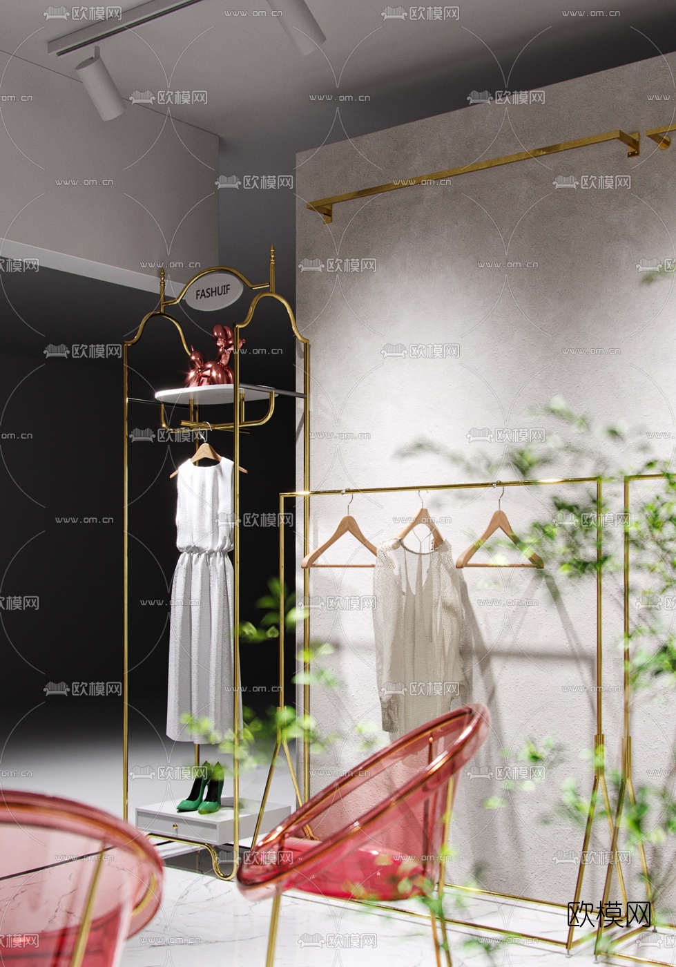北欧女士服装店3d模型下载（渲染图4）