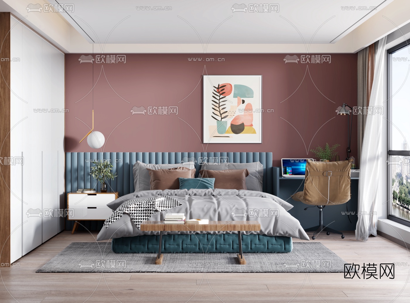 北欧卧室3d模型