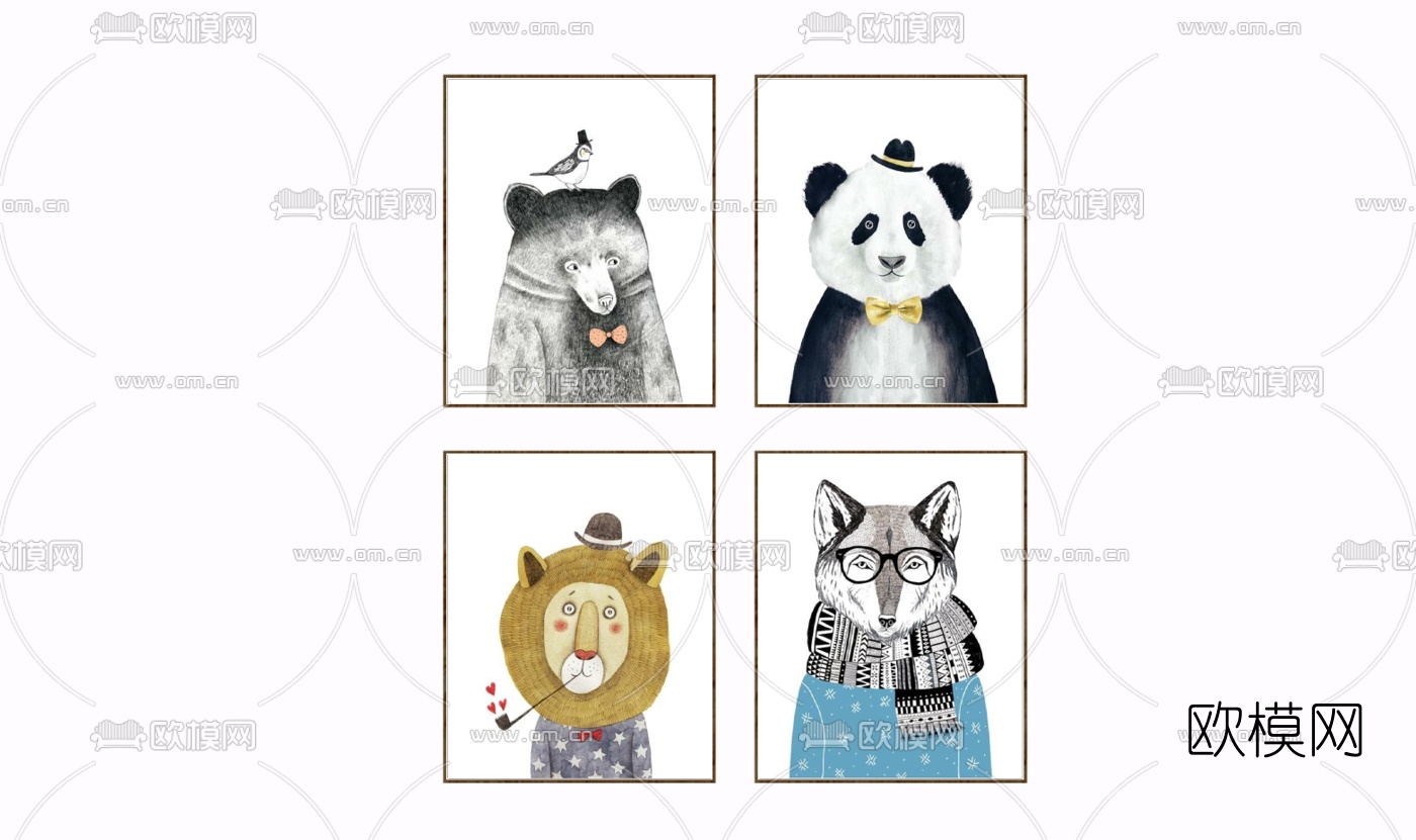 现代装饰画免费su模型下载