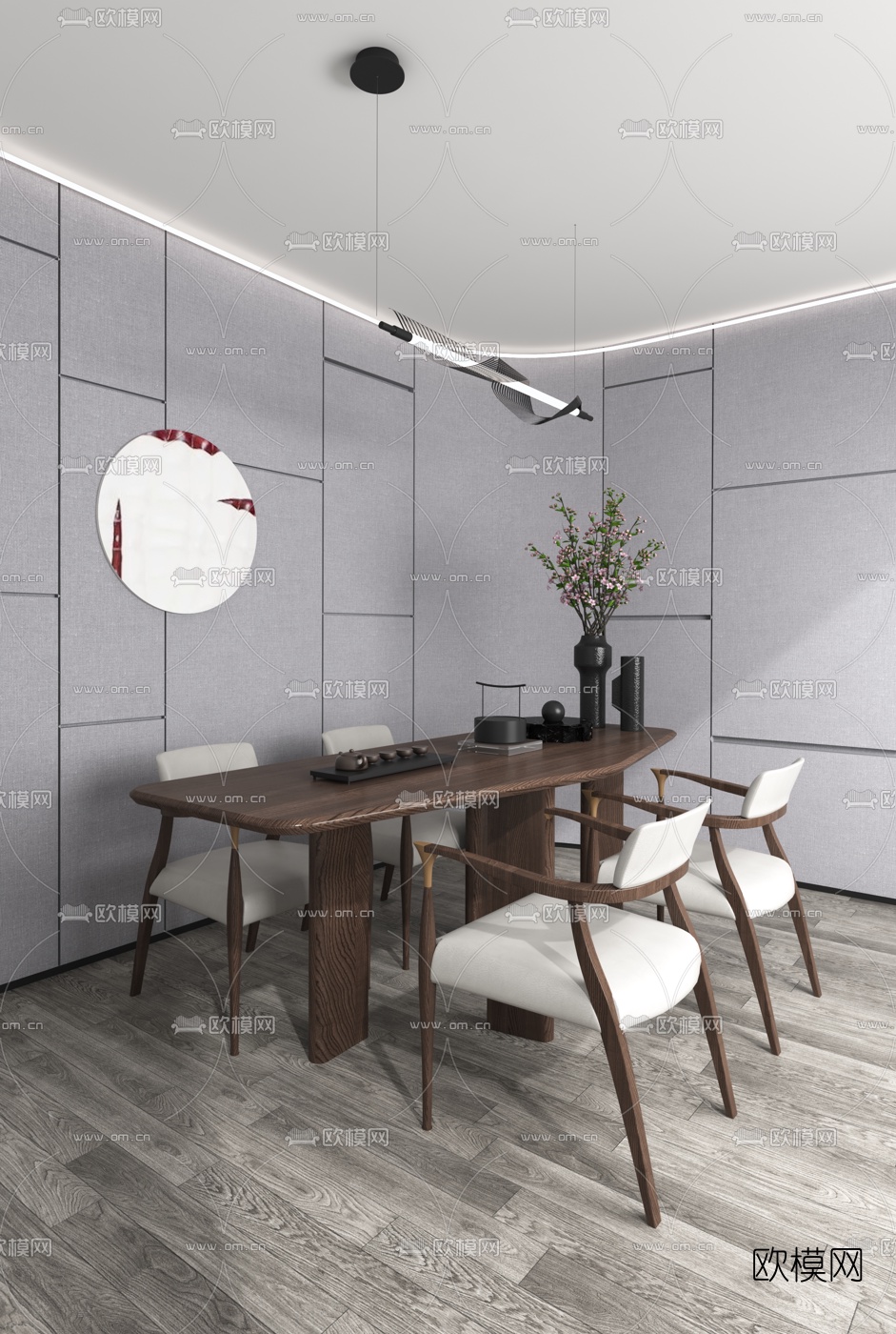 HWCD设计 新中式茶室3d模型