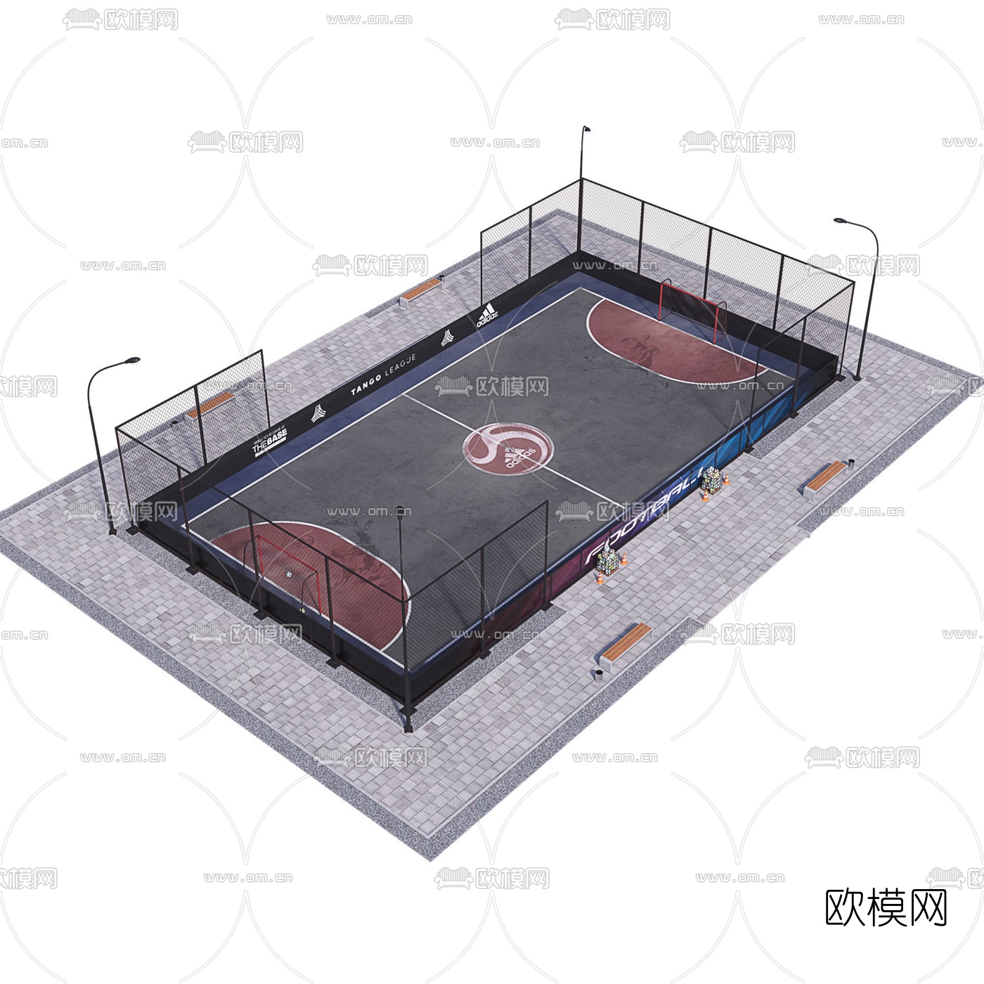 现代足球场3d模型