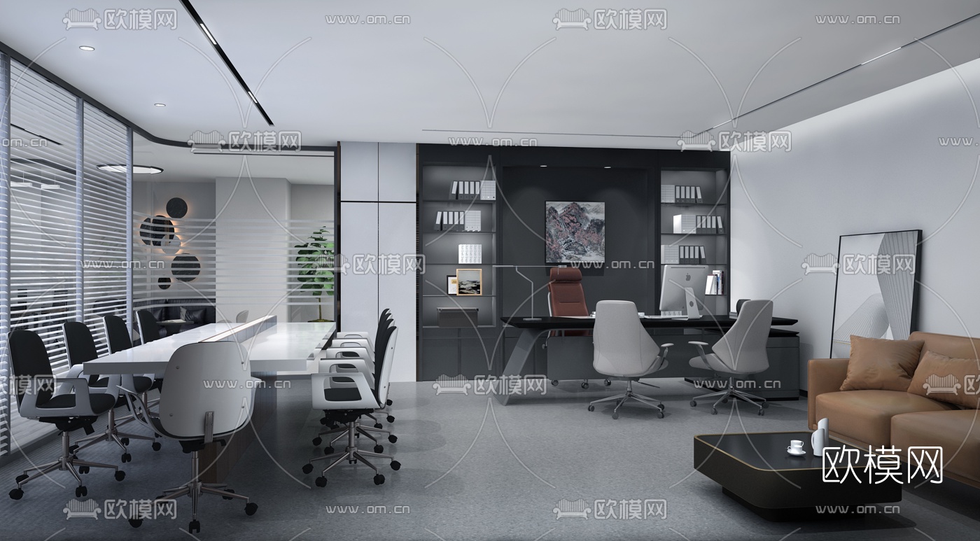 现代经理办公室3d模型