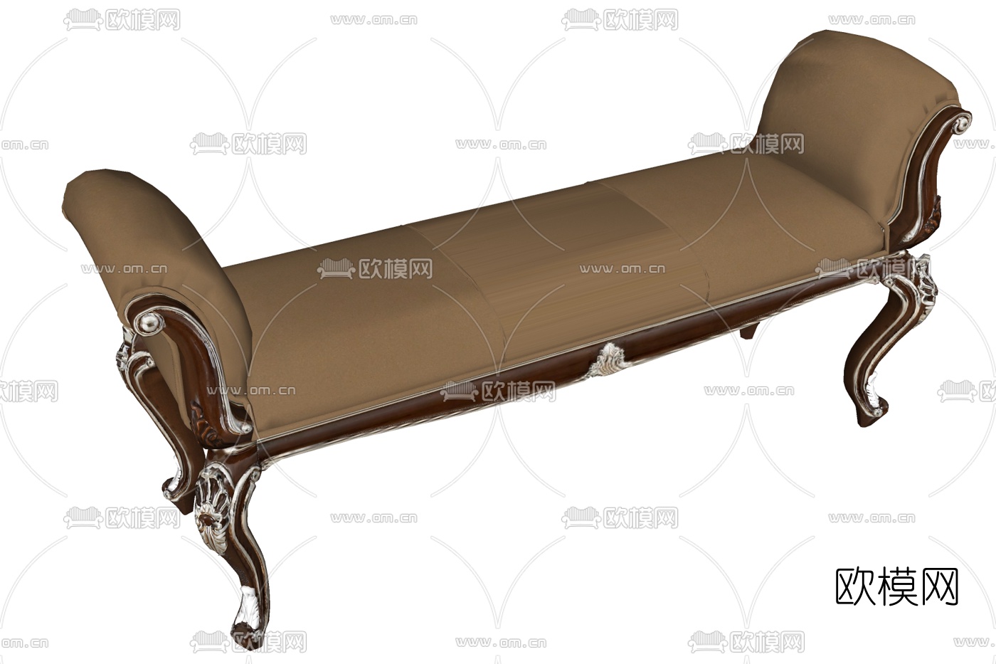 欧式布艺脚踏su模型下载