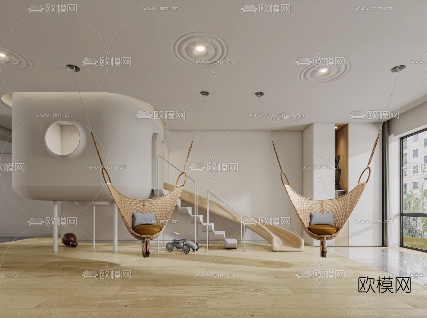 北欧儿童活动区休息区3d模型