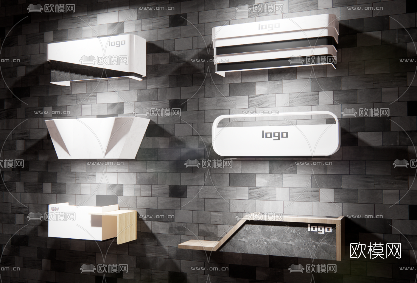 现代接待台su模型下载（渲染图2）