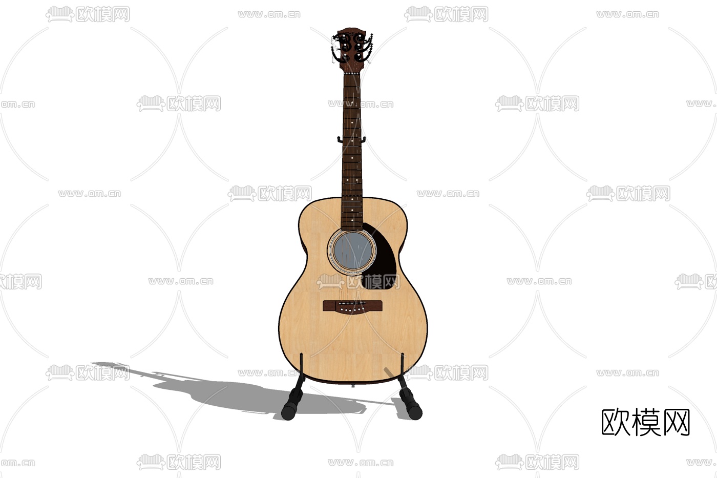 现代吉他免费su模型下载