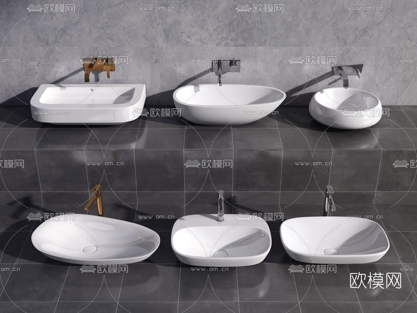 现代洗手台3d模型