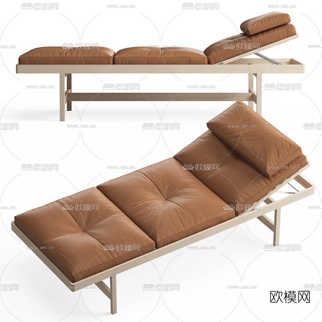 现代皮革躺椅3d模型