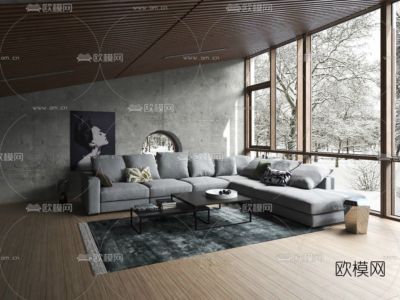 北欧公寓客厅餐厅3d模型