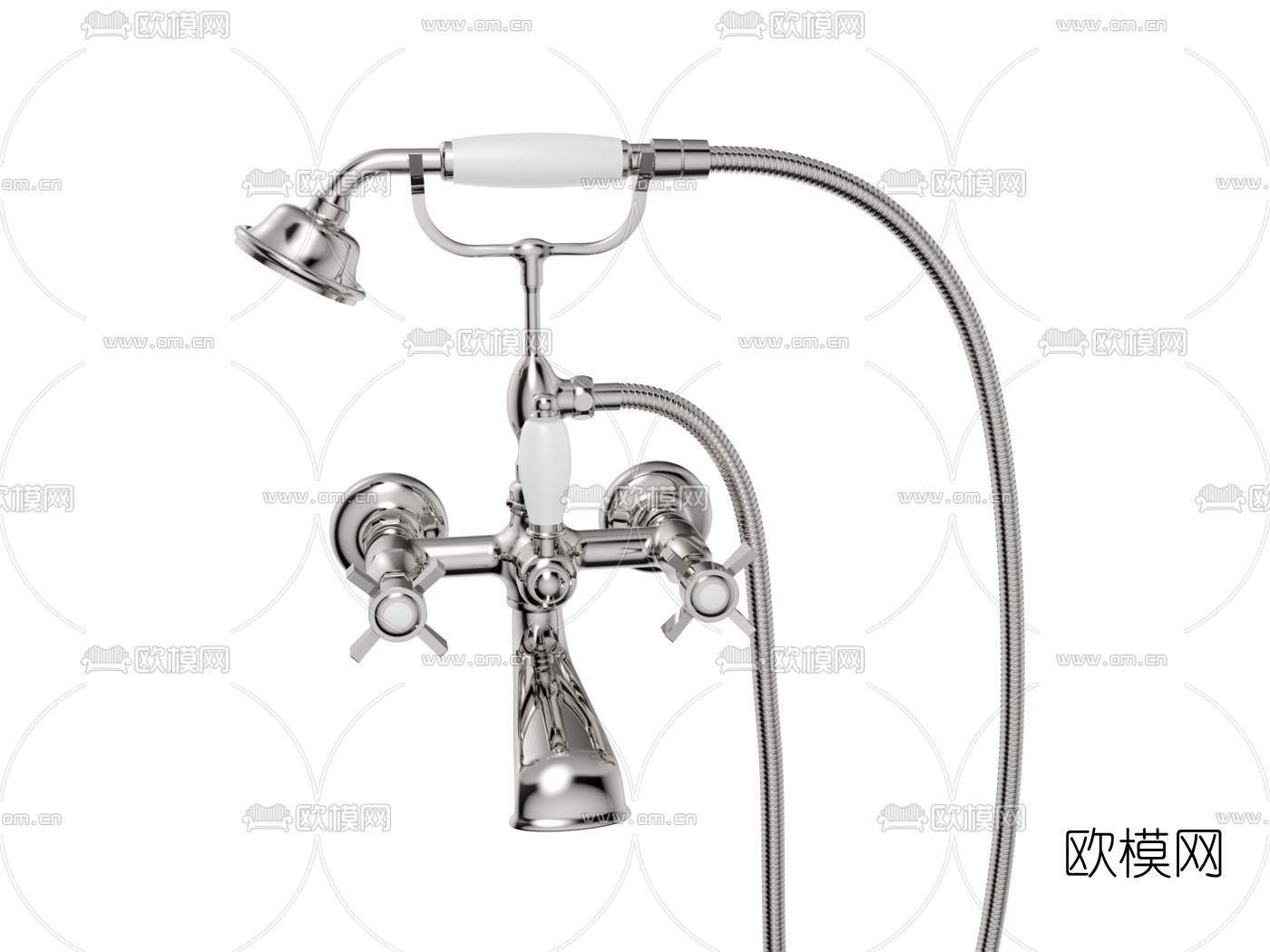 简欧水龙头花洒3d模型下载（渲染图3）