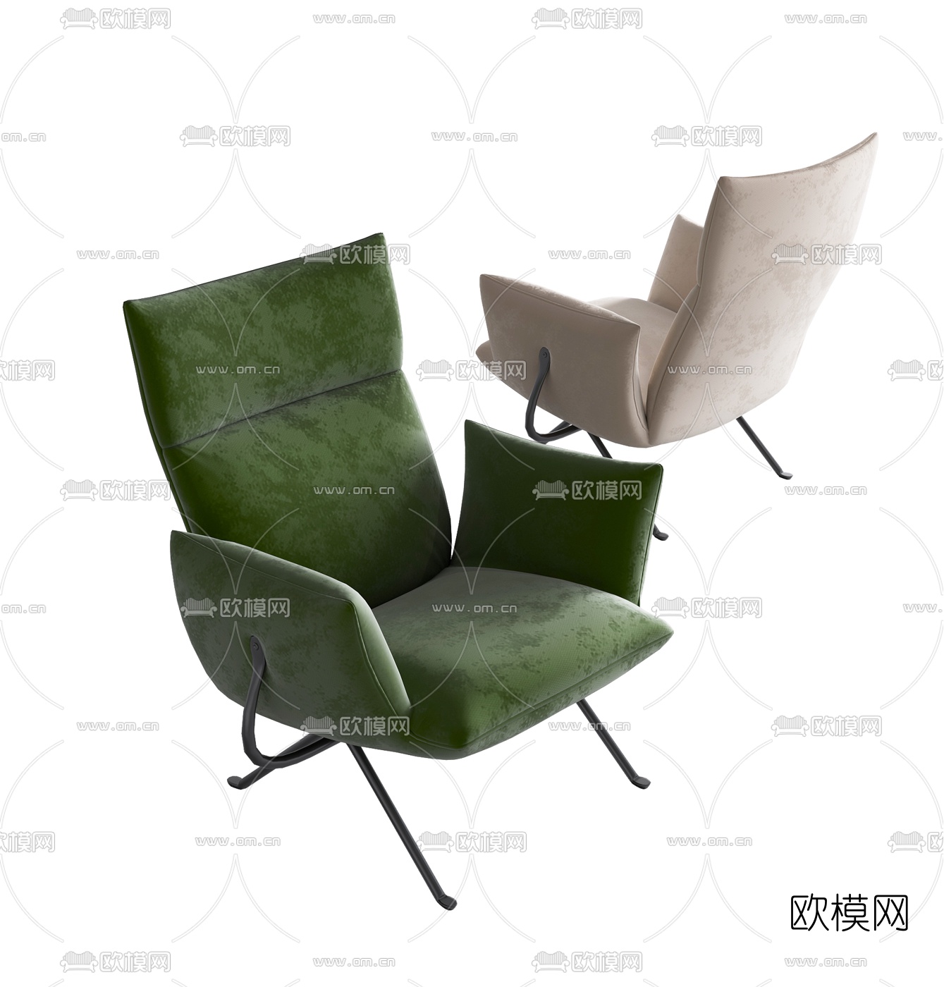 现代布艺休闲椅3d模型-免费3dmax模型库-欧模网