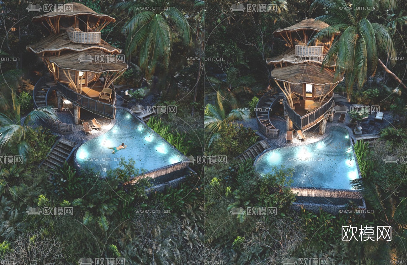 北欧木屋民宿su模型下载（渲染图3）