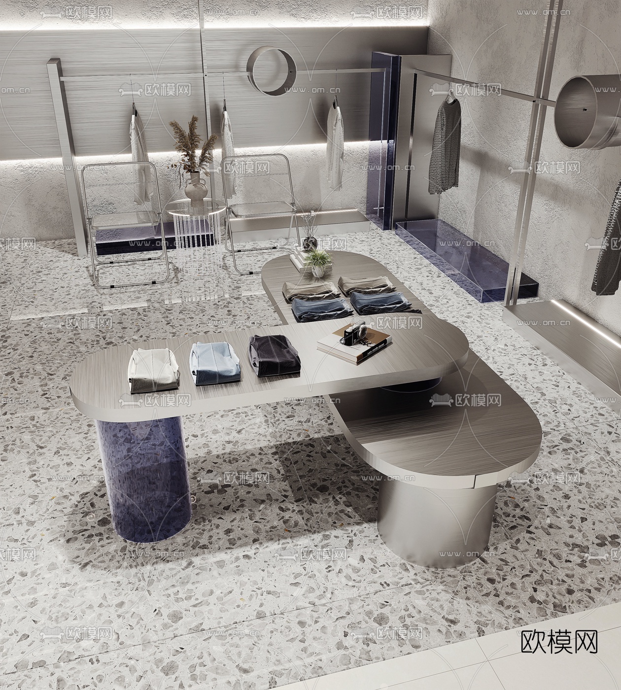 现代潮牌男装服装店3d模型下载（渲染图3）