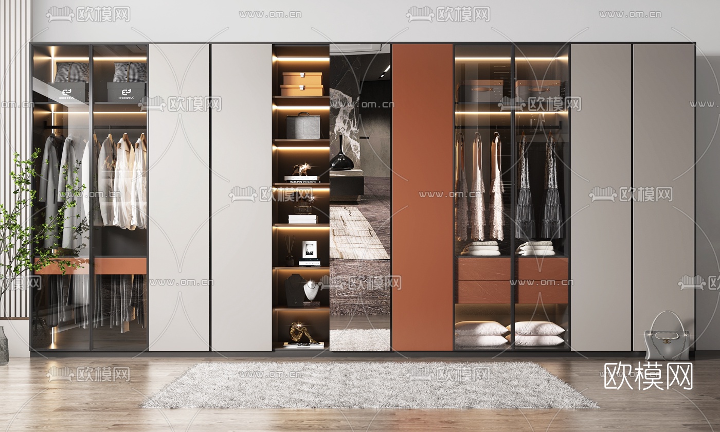 现代衣柜3d模型