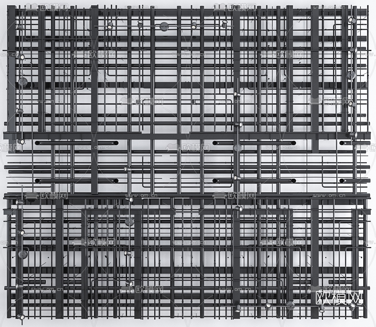 工业风通风管道3d模型下载