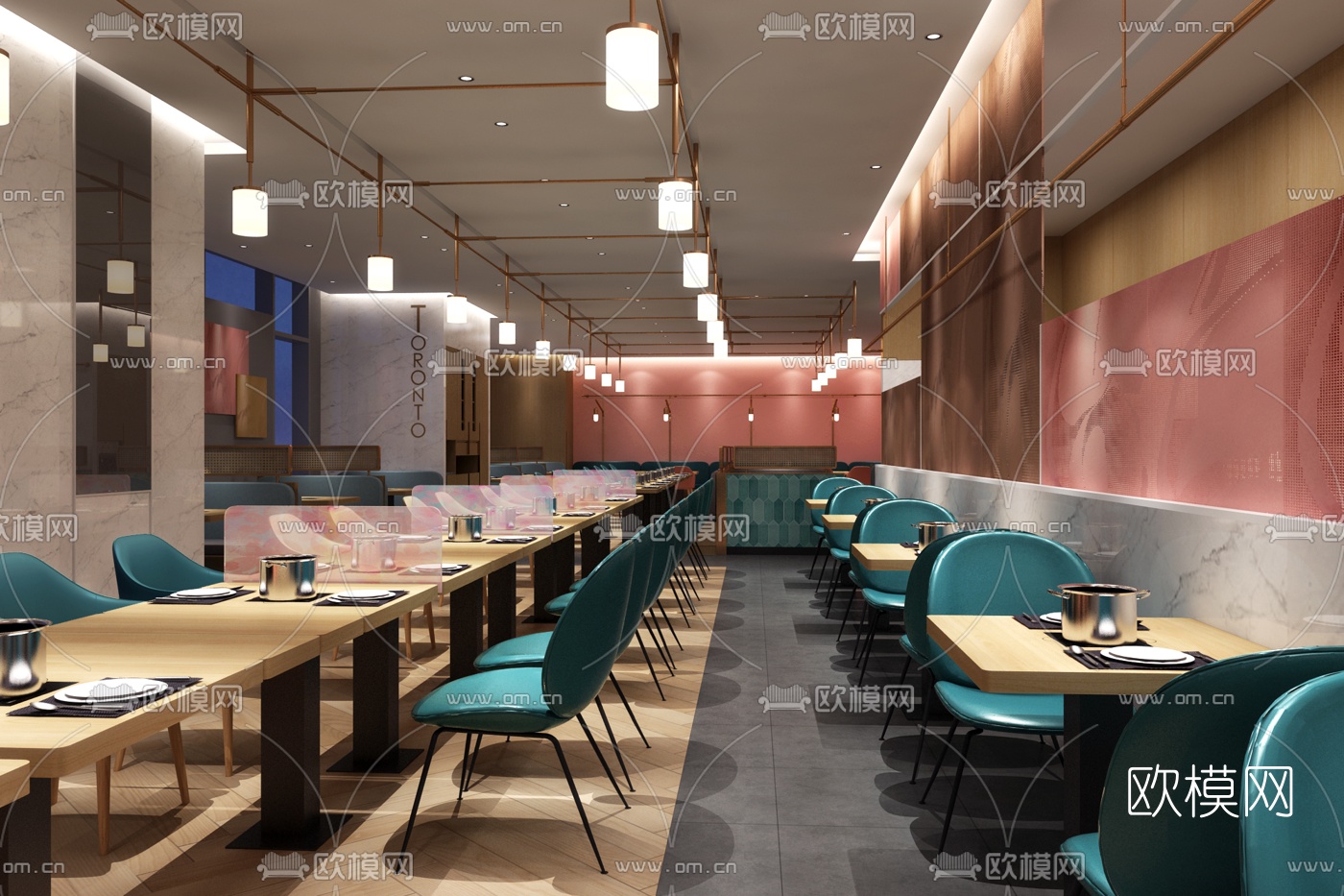 现代海鲜自助餐厅3d模型下载（渲染图3）